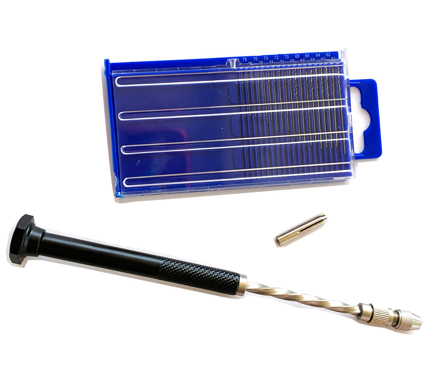 Model Expo - Tools - Spiral Push Drill + 20 Piece. Mini Drill Set