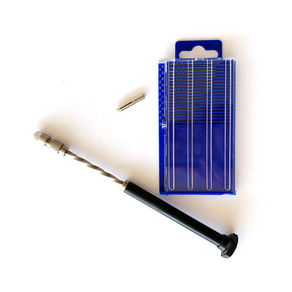 Model Expo - Tools - Spiral Push Drill + 20 Piece. Mini Drill Set