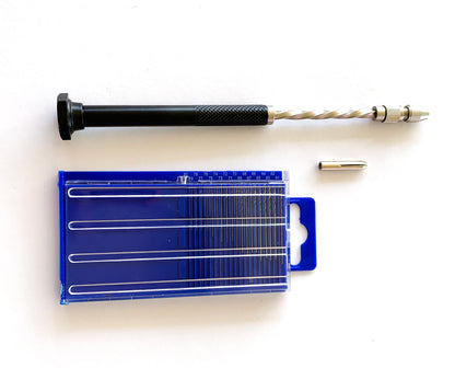 Model Expo - Tools - Spiral Push Drill + 20 Piece. Mini Drill Set