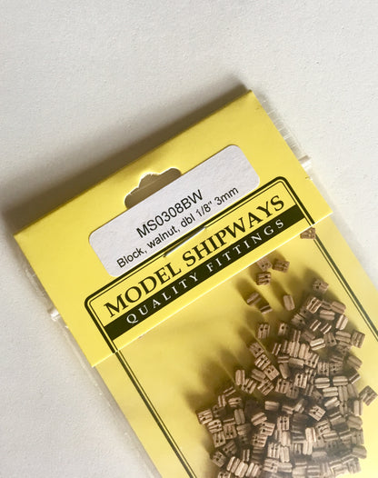 Model Expo - 1/8" (3mm) Walnut Double Sheave Block 150 pcs