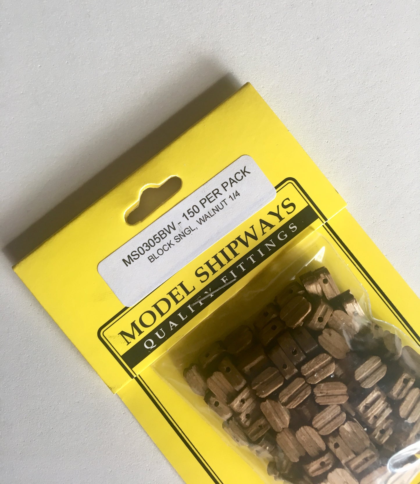 Model Expo - 1/4" (7mm) Walnut Single Sheave Block 150 pcs