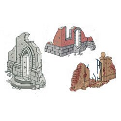 Italeri - WWII Ruin Wall Sec&Sndbgs 1:72
