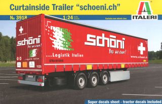 Italeri - CURTAINSIDE TRAILER "SCHOENI.CH" 1/24 Scale