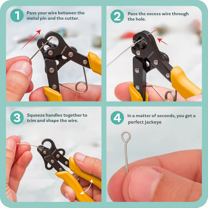 Model Expo Tools -  Set of 3 Jackstay Eyebolt makers - One Step Looper Loop Pliers - 1.5mm, 2.25mm, 3.0mm