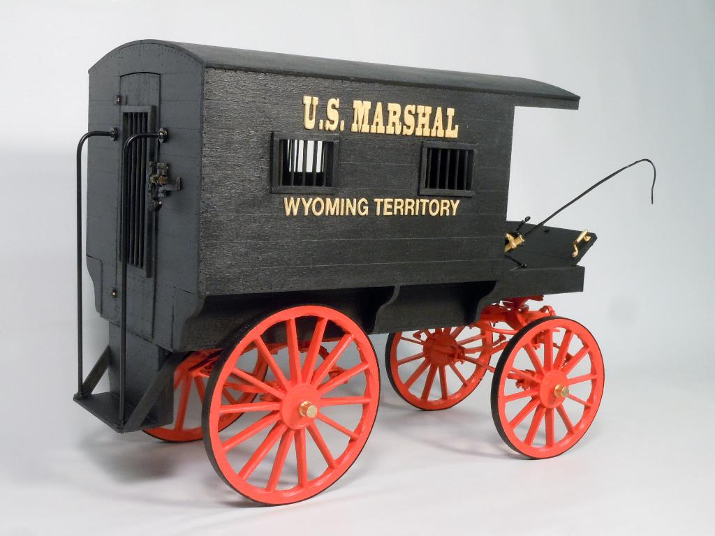 U.S. MARSHAL’S JAIL WAGON 1885 Wyoming Territory Wood and Metal Kit 1:12 Scale