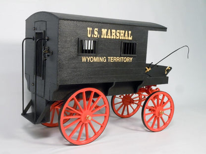 U.S. MARSHAL’S JAIL WAGON 1885 Wyoming Territory Wood and Metal Kit 1:12 Scale