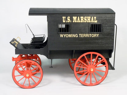 U.S. MARSHAL’S JAIL WAGON 1885 Wyoming Territory Wood and Metal Kit 1:12 Scale
