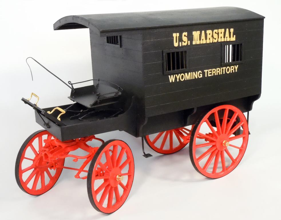 U.S. MARSHAL’S JAIL WAGON 1885 Wyoming Territory Wood and Metal Kit 1:12 Scale