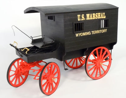 U.S. MARSHAL’S JAIL WAGON 1885 Wyoming Territory Wood and Metal Kit 1:12 Scale