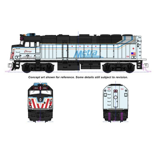Kato - N F40PH Chicago Metra 104 Chicago