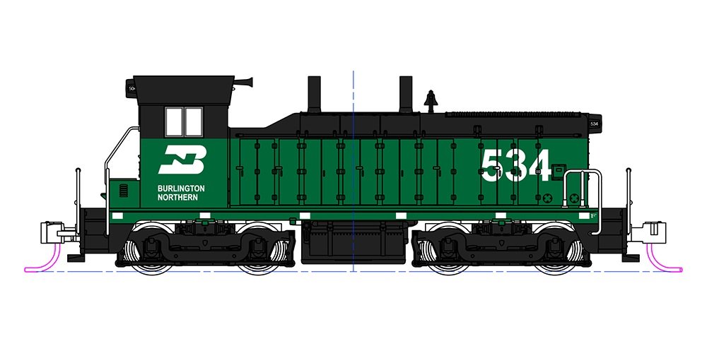 Kato - EMD NW2 BurNrt #534 w/Preinstalled DCC N