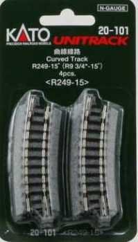 Kato - N R249-15 Curve Track 4pk
