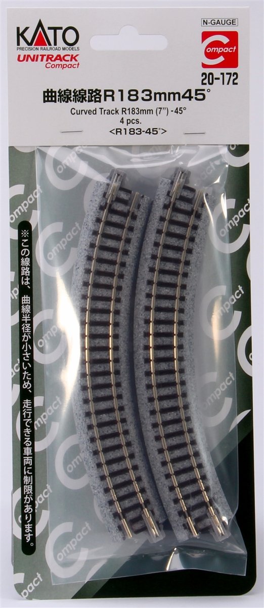 Kato - N 183mm 7'Rad 45 Curve Track