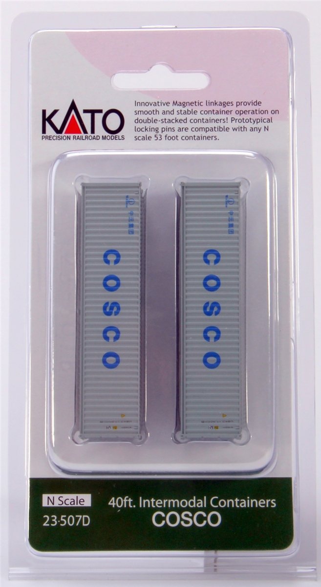 Kato - N 40' Container 2pk Cosco