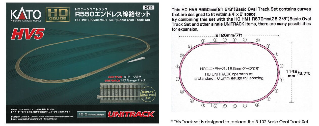 Kato - Ho Hv5 R550mm Basic Oval Set