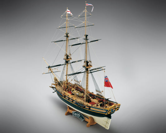 Dusek-Mamoli - Mamoli MV59 - HMS Swift - Wood Plank-On-Frame Ship Model Kit - Length: 421mm (17), Height: 392mm (15") Scale 1/70