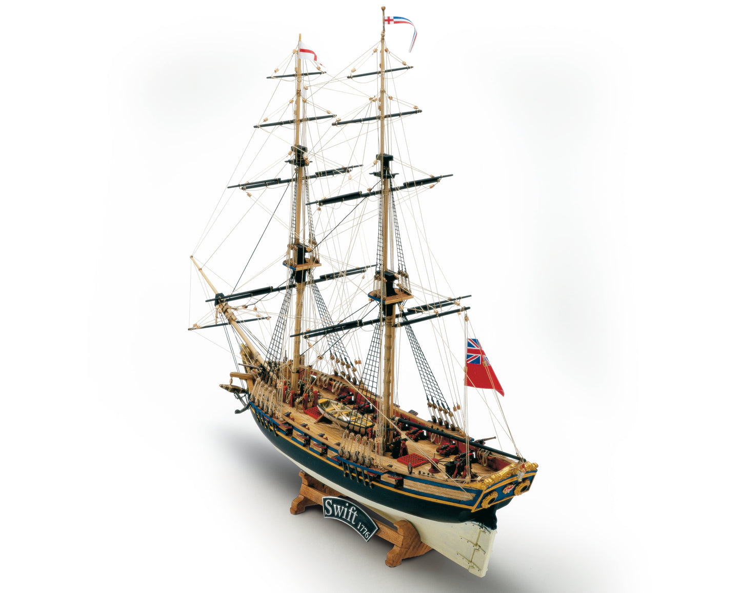 Dusek-Mamoli - Mamoli MV59 - HMS Swift - Wood Plank-On-Frame Ship Model Kit - Length: 421mm (17), Height: 392mm (15") Scale 1/70