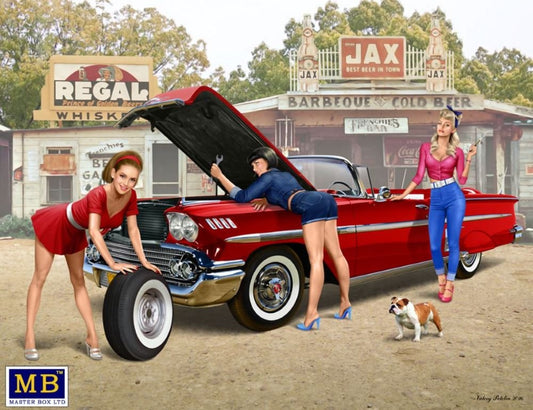 MB - 1960s Pin-up Girls 3 W/Dog 1:24