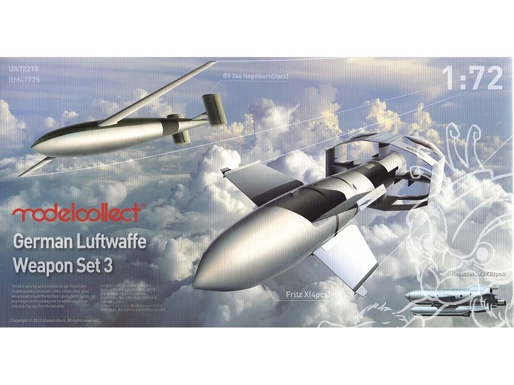 Modelcollect - Luftwaffe WW2 Weapons Set 3 1:72