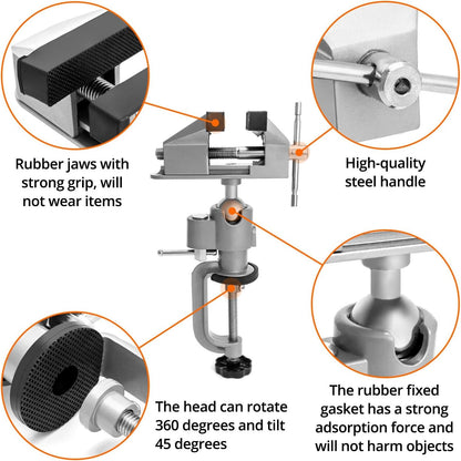 2" Universal Rotating & Tilting Bench Vise – 360° Adjustable
