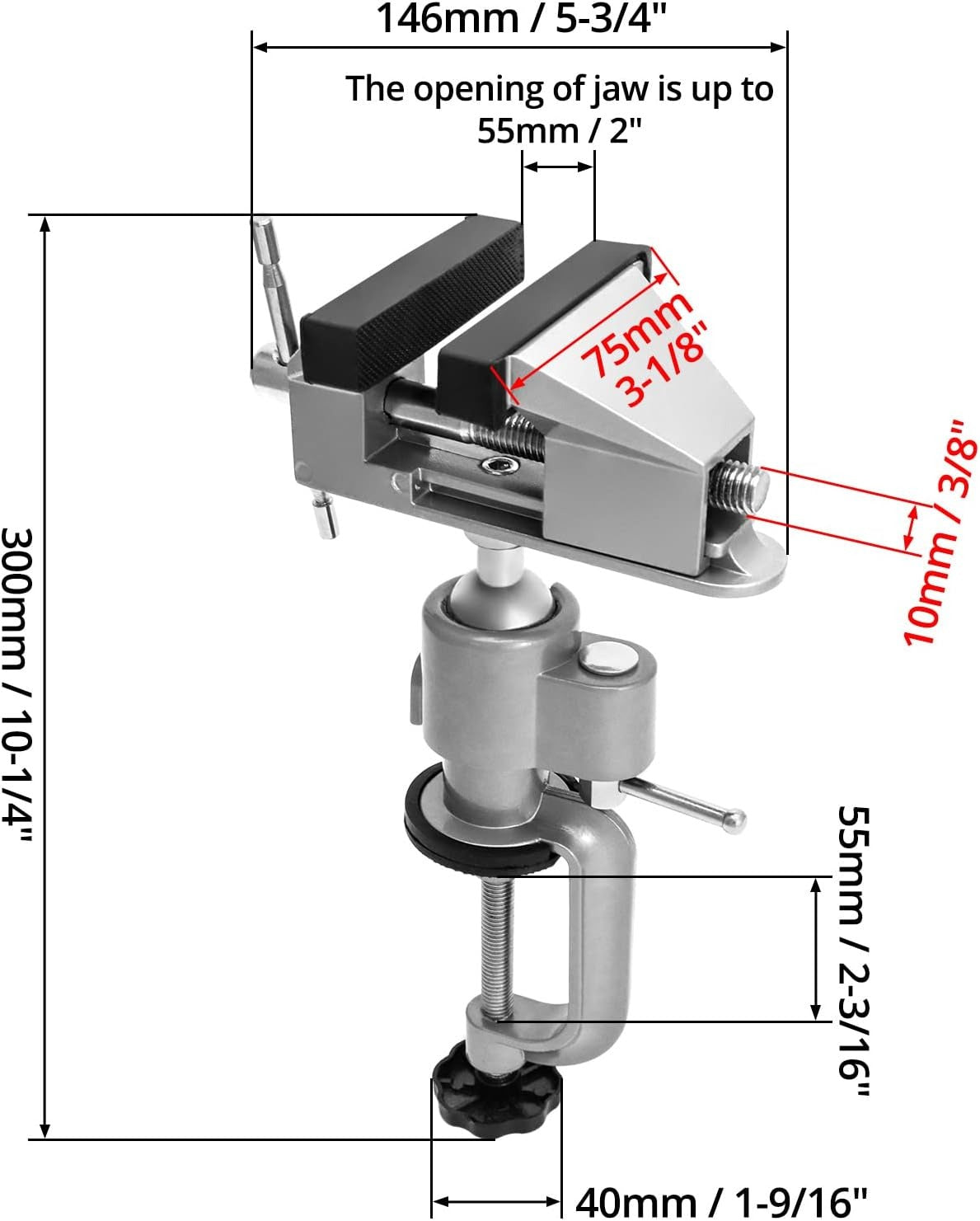 2" Universal Rotating & Tilting Bench Vise – 360° Adjustable