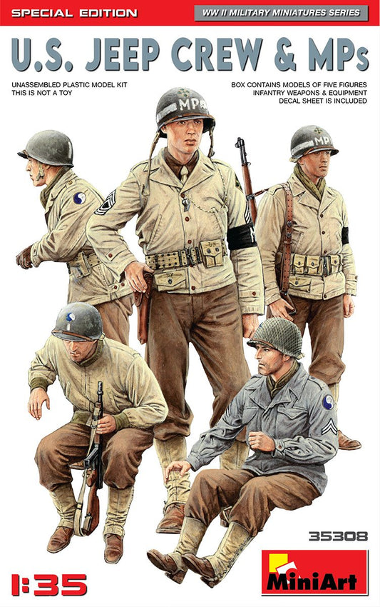 Mini Art - US Jeep Crew & MP's(5)Spec Edition 1:35