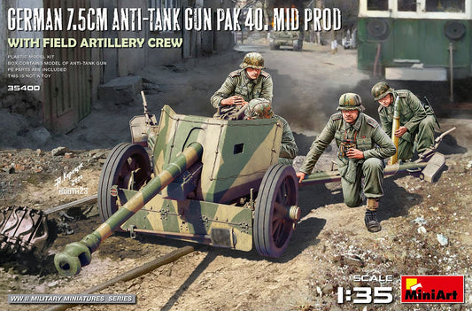 Mini Art - 7.5cm Pak40 Mid Prod w/Crew 1:35