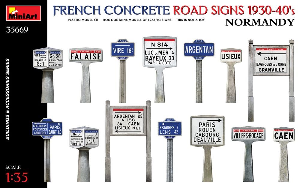 Mini Art - French Concrete Road Signs Normandy 1:35