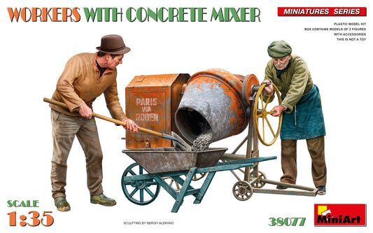 Mini Art - Workers w/concrete mixer 1:35