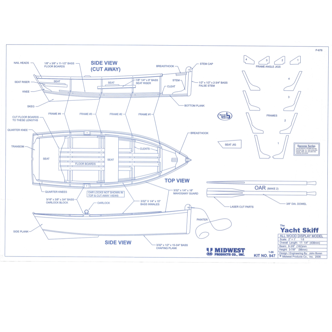 Midwest - 947 Large Yacht Skiff 1:6 Scale