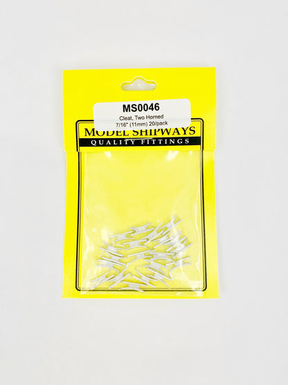Model Expo - 7/16" (11mm) Pewter Cleat, Two Horned with Pin 20 pcs