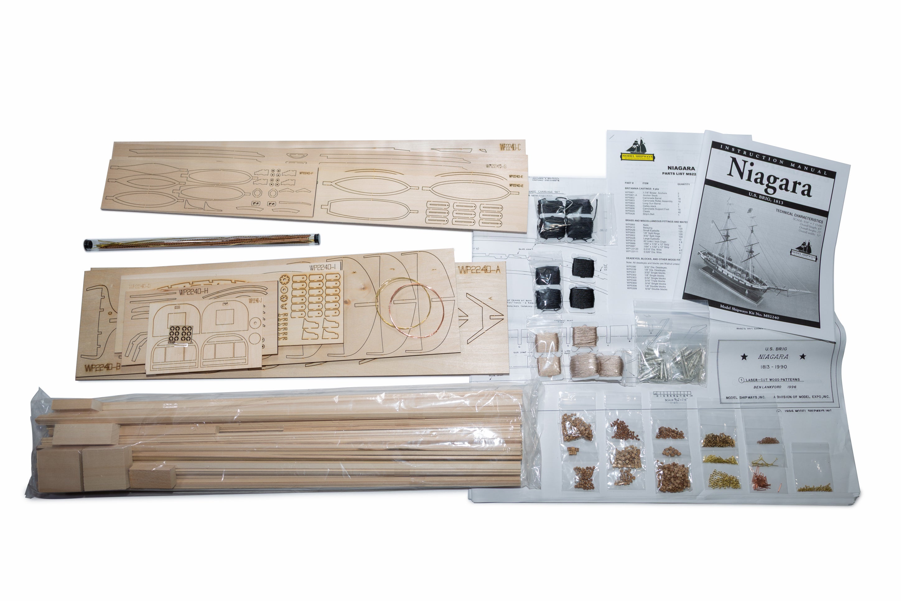 Model Shipways U.S. Brig Niagara Wood Model Kit 1:64 Scale
