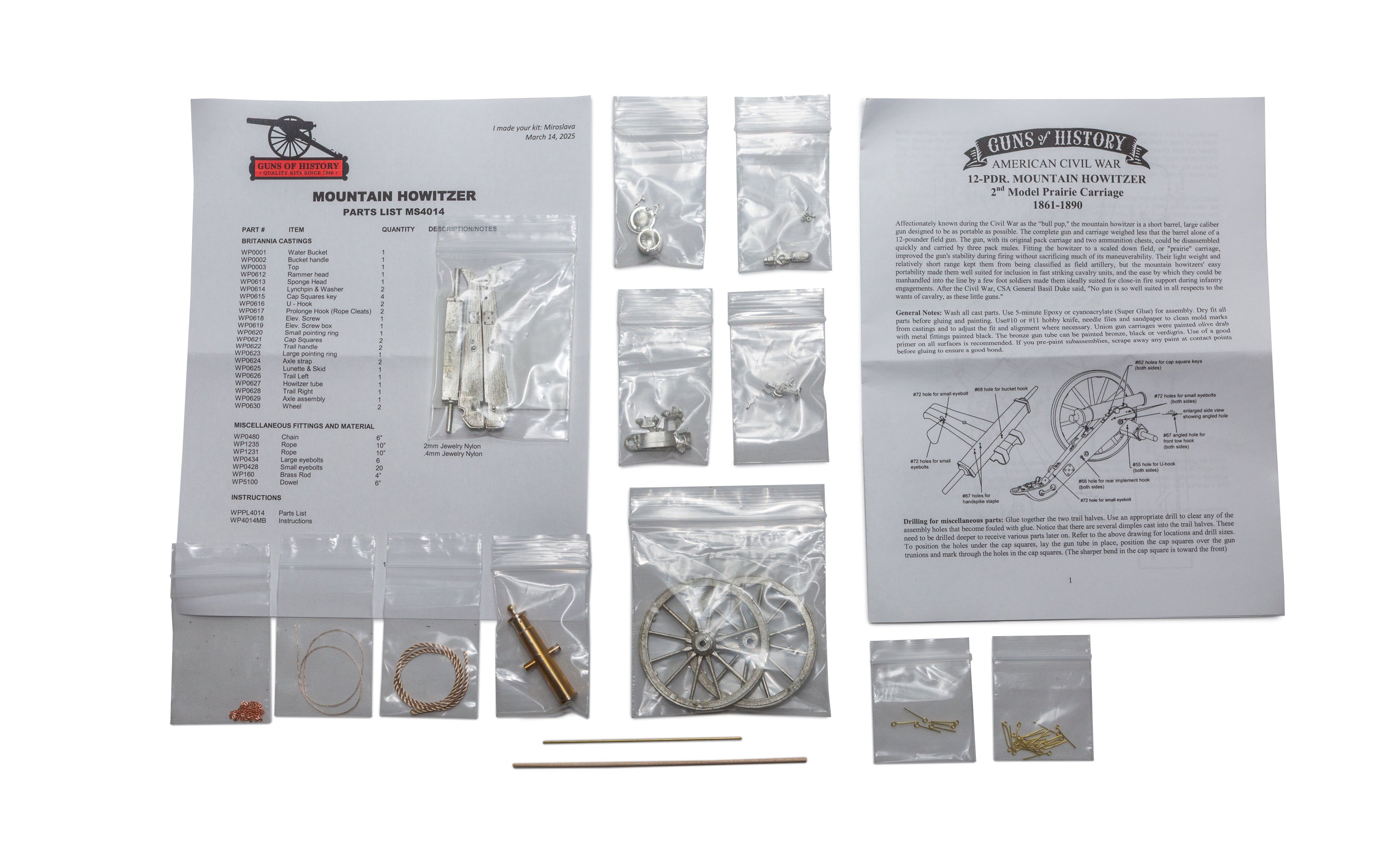 Guns of History MOUNTAIN HOWITZER 12-PDR 1:16 Scale – Model Expo