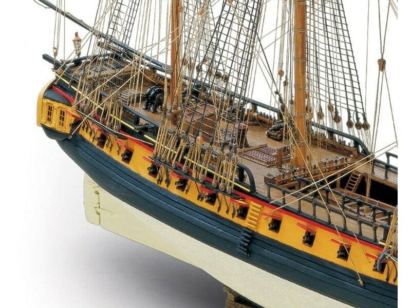 Dusek-Mamoli - Mamoli MV58 - Surprise - Wood Plank-On-Frame Ship Model Kit - Length: 844 mm (34"), Height: 627 mm (25") Scale 1/75