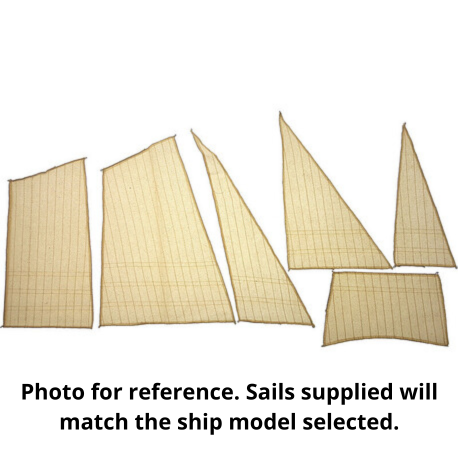 Dusek-Mamoli - Mamoli MV51-Sails Set of Sails for Catalina - Wood Plank-On-Frame Ship Model Kit - Scale 1/35