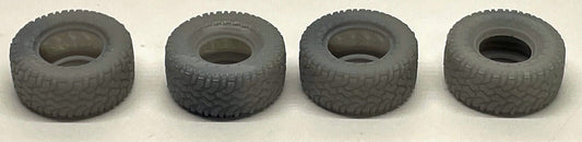 Phoenix - N Earthmover Tires Flat Car Load 4pcs