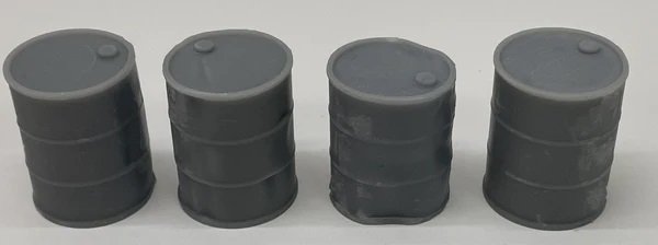 Phoenix - HO Damaed Clsd 55-Gallon Drum Undec 4pc