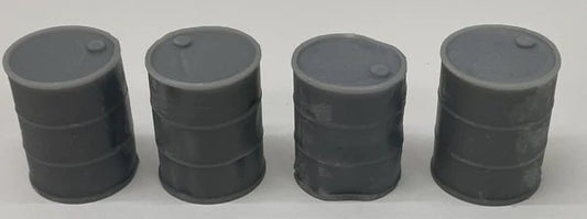 Phoenix - HO Damaed Clsd 55-Gallon Drum Undec 4pc