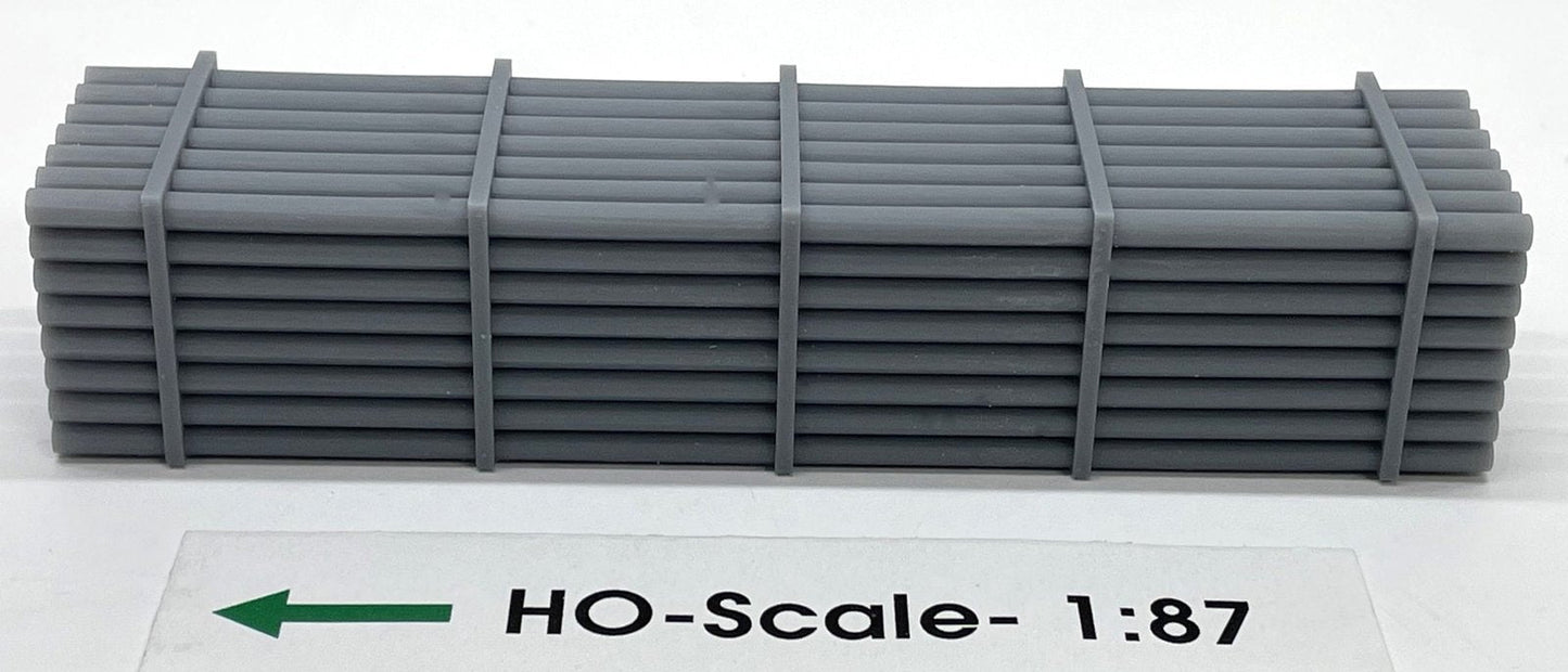 Phoenix - HO 40' steel pipe load for flat cars
