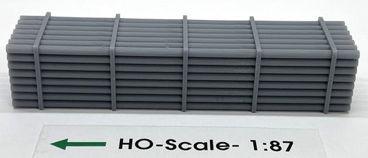 Phoenix - HO 40' steel pipe load for flat cars