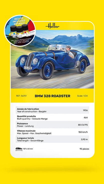 Heller - BMW 328 Roadster 1:24 Scale - Starter Kit