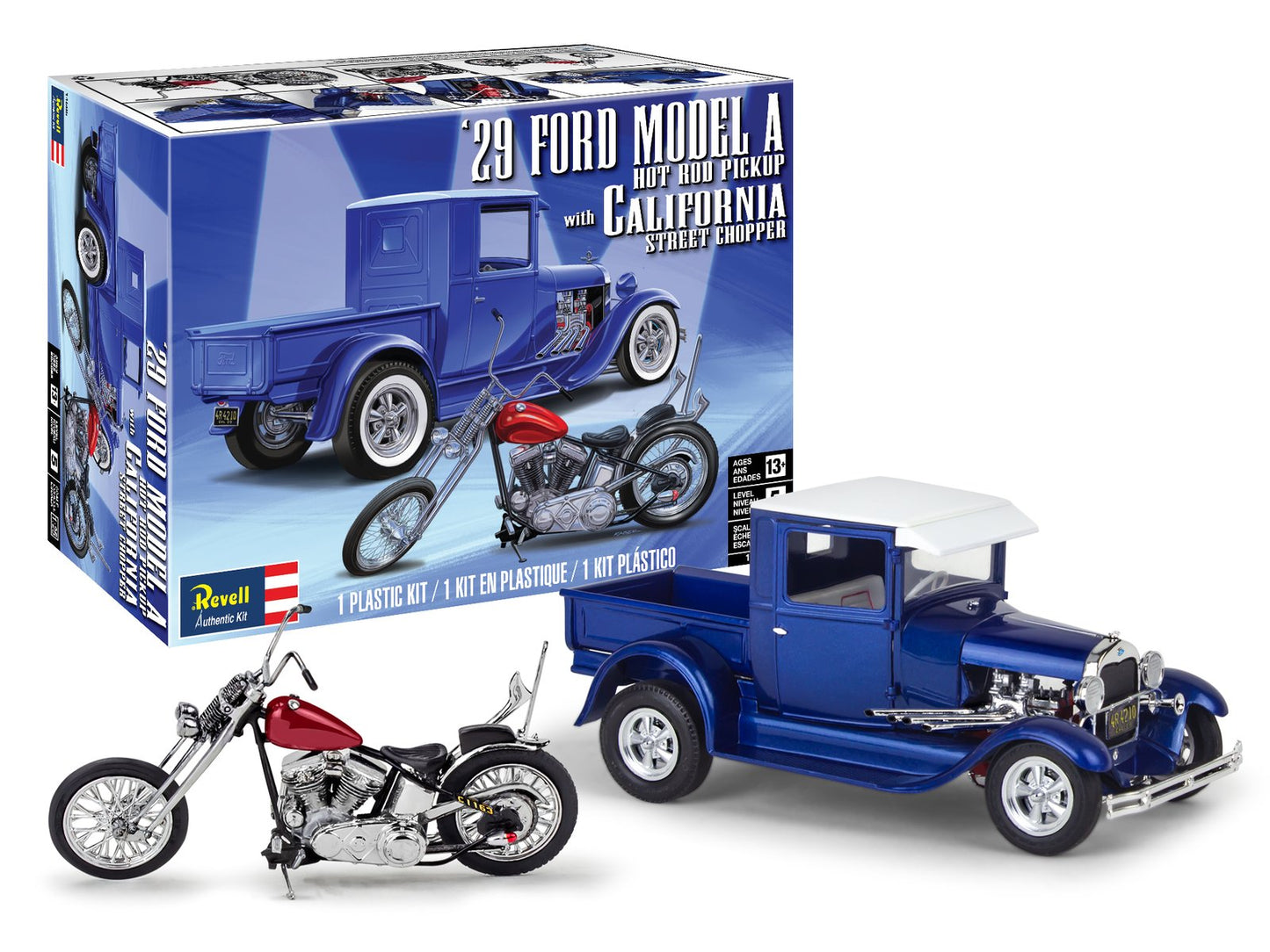 Revell - 29'Ford PU w/Chopper 1:25