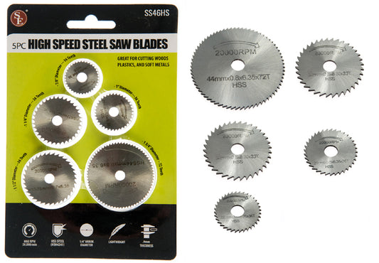 Sona 5-Piece High Speed Steel Rotary Saw Blade Set