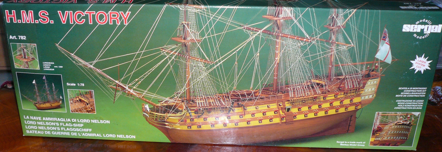 Mantua - Mantua/Sergal782 HMS-Victory 1:78 Scale Plank-On-Frame Wood Ship Model Kit