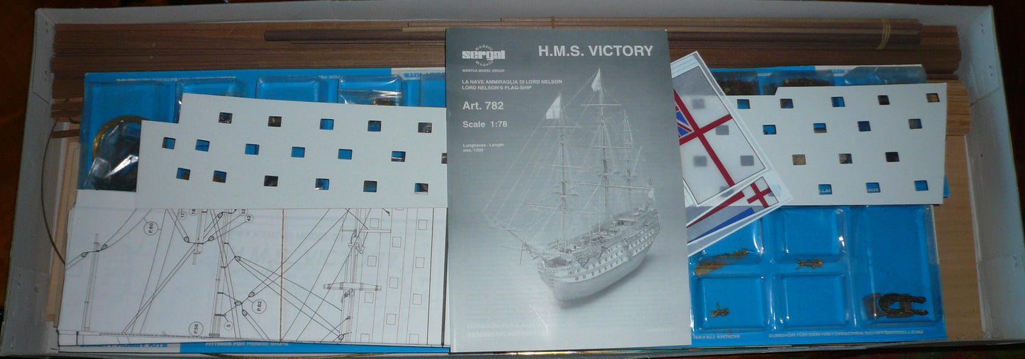Mantua - Mantua/Sergal782 HMS-Victory 1:78 Scale Plank-On-Frame Wood Ship Model Kit