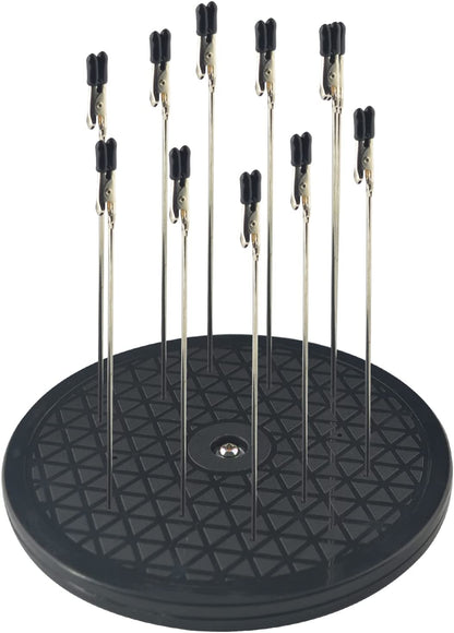 Turntable for painting with alligator clips