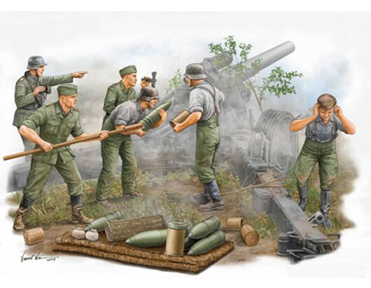 Trumpeter - German HowitZer Crew Firing 35