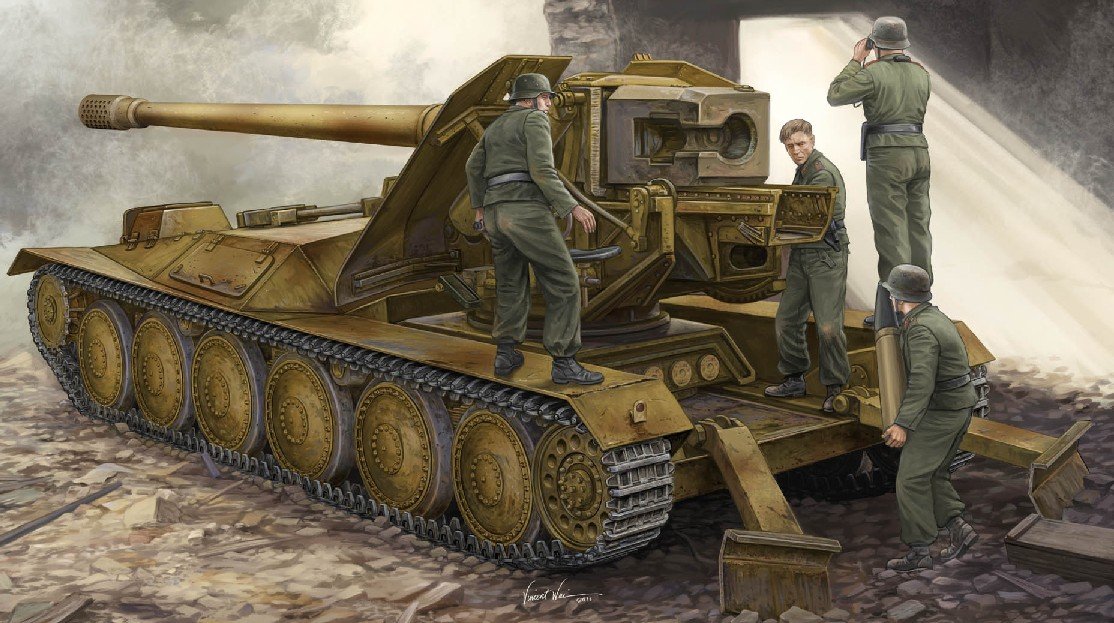 Trumpeter - German 12.8cm Pak-44 1:35