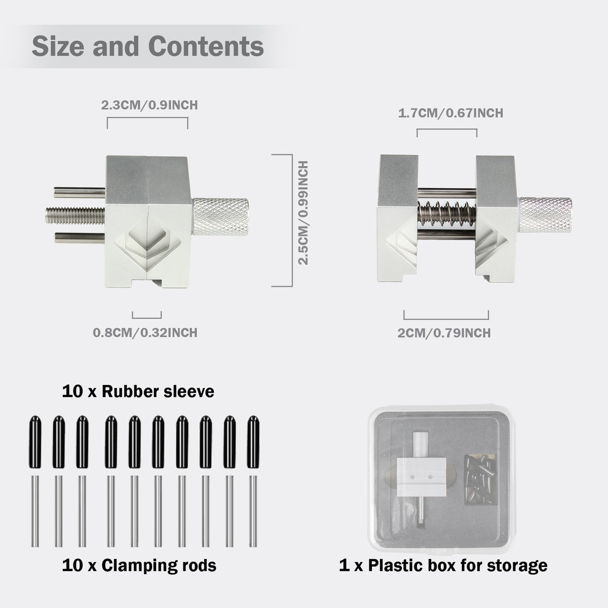 Mini Precision Vise with 10 Holding Rods for Model Building