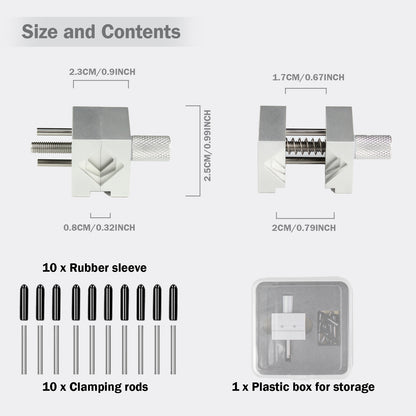 Mini Precision Vise with 10 Holding Rods for Model Building